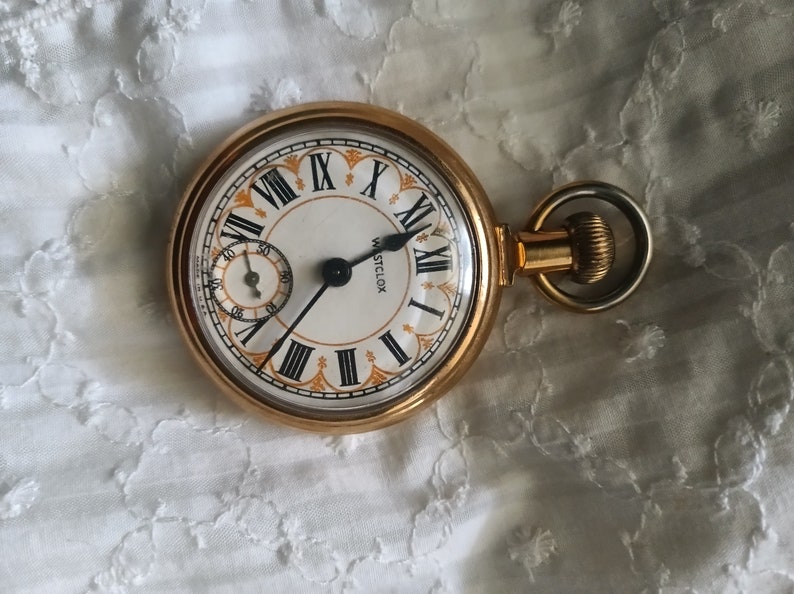 Vintage Westclox Pocket Watch With Train Engraved on the Back Etsy