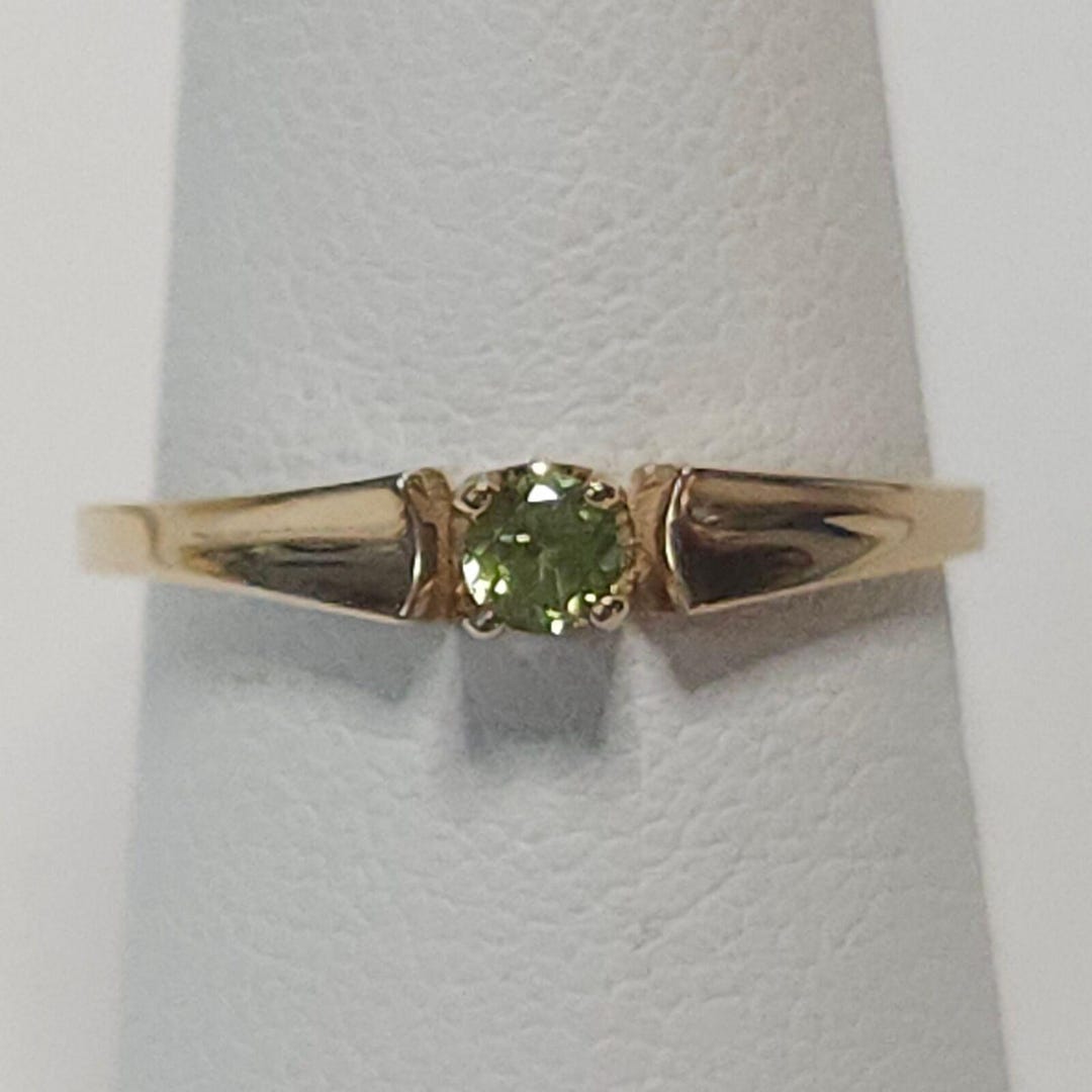 Kaynar Rings 10K Yellow Gold KAYNAR 3mm Round Peridot Ring 1.3 Grams Size 6.5 - Etsy