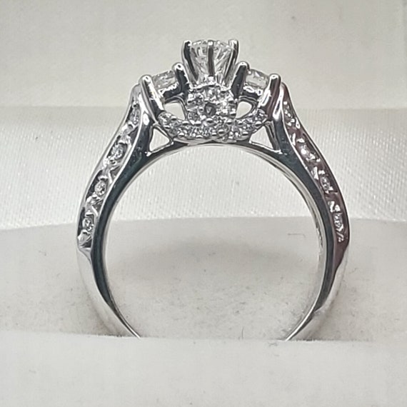 14k white gold past present future diamond ring 0… - image 6
