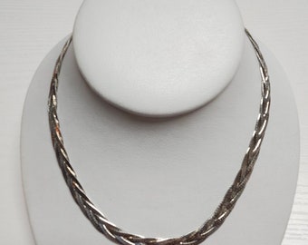925 Sterling Silver 16" Braided Chain Necklace 16.1 grams