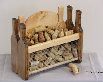 AvalonSkies - Soporte para corcho/botella de vino - Soporte de madera para corcho o botella de vino con diseño exclusivo. Para colocar sobre una encimera o colgar en la pared.
