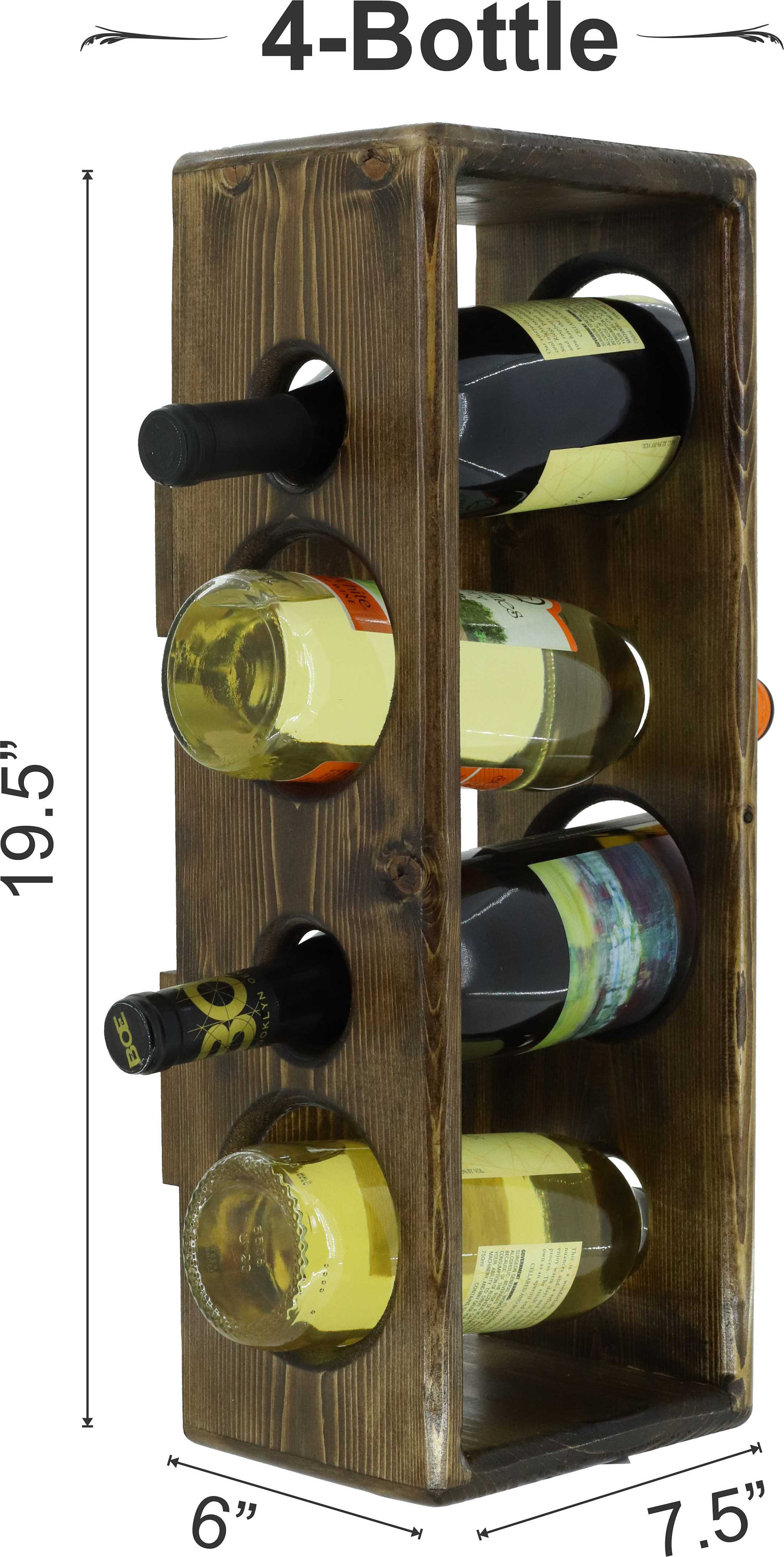 4 Bottle Wall Mounted Wine Rack Bottle Holder Hanging | Etsy