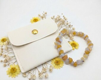 Topaz & Chalcedony Crystal Chip Bracelet