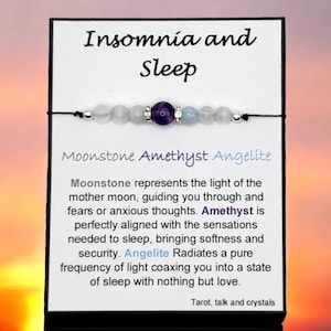Insomnia and sleep wish bracelet. Sleep support. snooze, nap, 40 winks.
