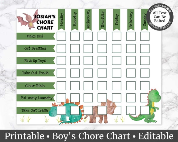 Etsy Chore Chart