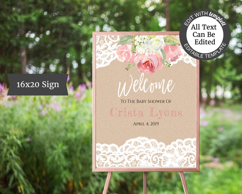 rustic pink baby shower