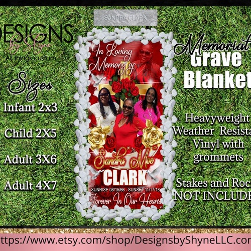 Memorial Grave Blanket Design 103 Custom in Loving Memory Etsy