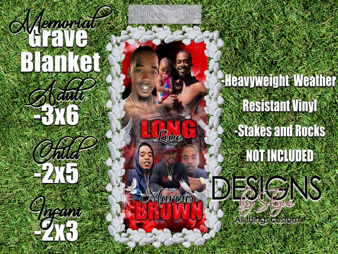Memorial Grave Blanket Design 103 Custom in Loving Memory Etsy
