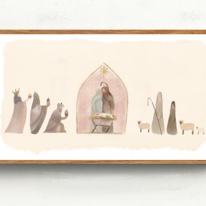 Nativity scene- Samsung Frame TV art- Instant download- digital art- holiday art- LDS- Christmas art