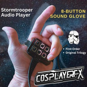 Stormtrooper Voice Effects Glove | 8-Button Unlimited sound files | First Order or Original Trilogy | Additional voices available