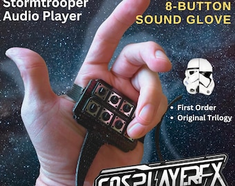 Stormtrooper Voice Effects Glove | 8-Button Unlimited sound files | First Order or Original Trilogy | Additional voices available