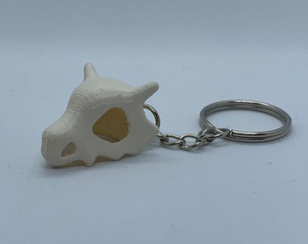 3D Printed Cubone Skull Keychain - Multiple Color Options