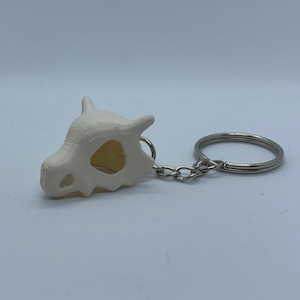 3D Printed Cubone Skull Keychain - Multiple Color Options