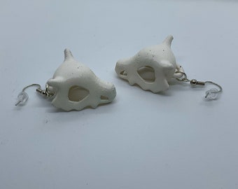 3D Printed Cubone Skull Earrings - 1 set of 2 pieces - Multiple Color Options