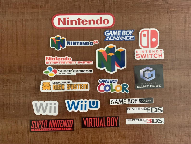 Nintendo Console Logo History Waterproof Stickers 17 Total! - Etsy