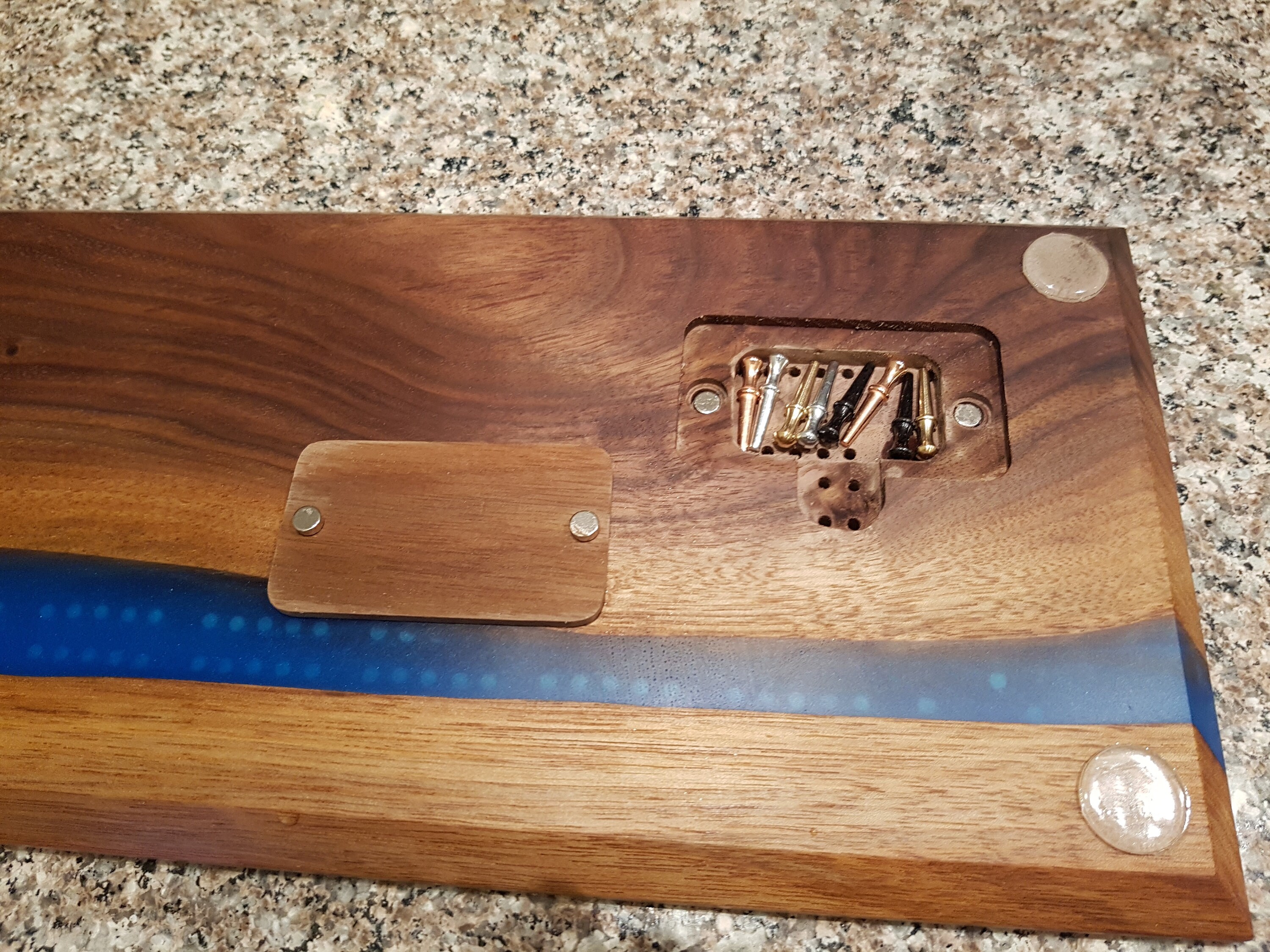 Handmade Wood and Epoxy Cribbage Board 4 track Etsy