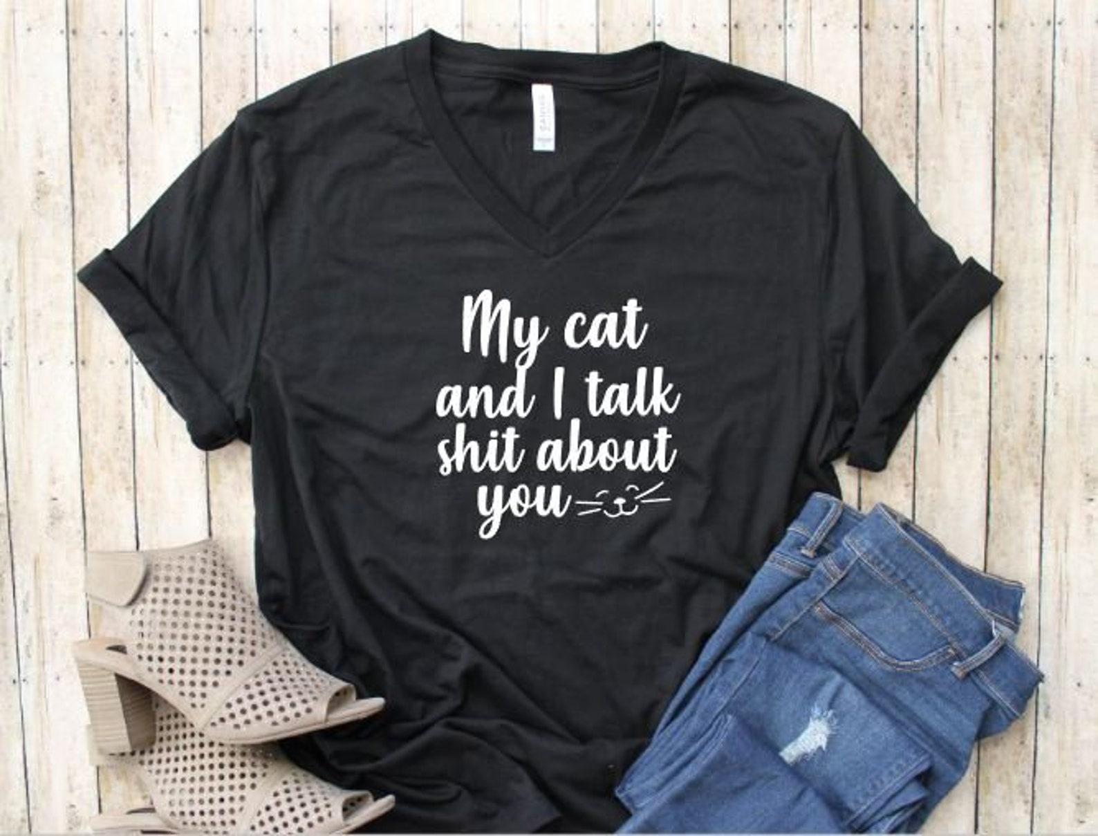 My Cat and I Talk Shit About You Cat T-Shirts Funny | Etsy