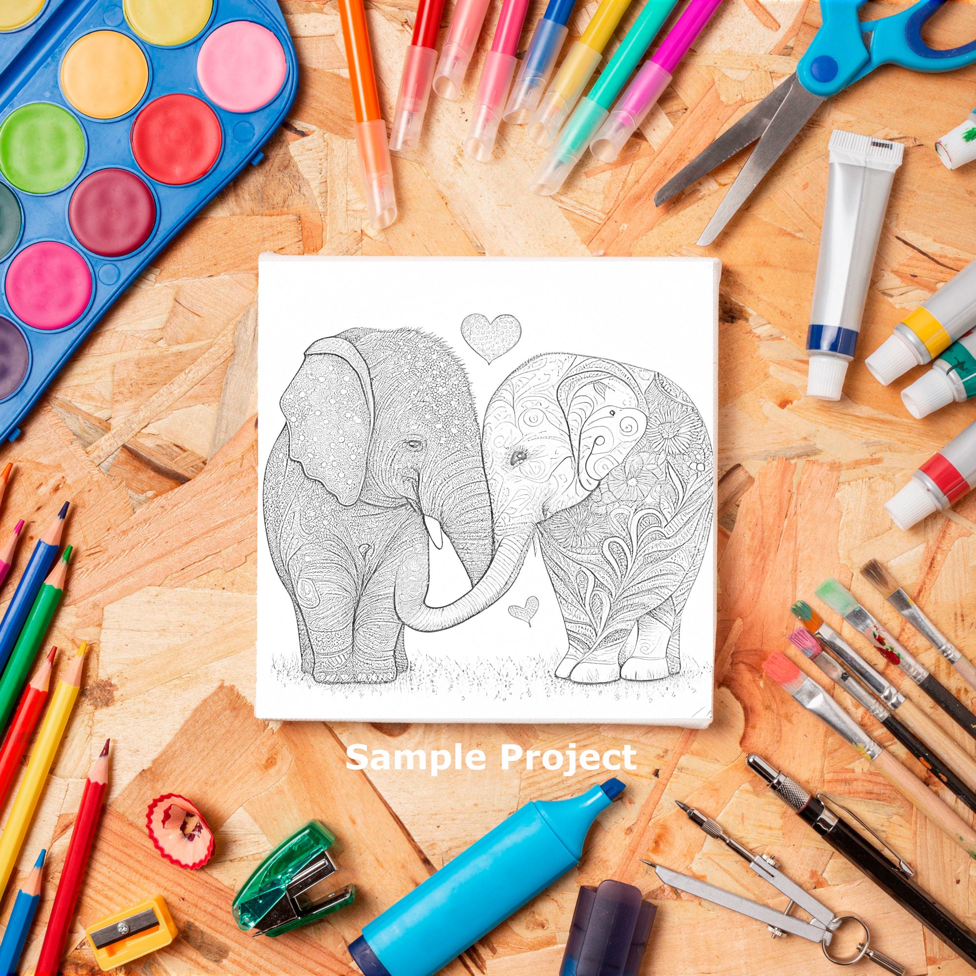 Colored Zen Tangle Love Animal Digital Art in PNG File Format - Etsy