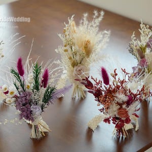 Mini Dried Flower Bouquet,Boho Floral Arrangement,Wedding Flowers,Table decoration,Wedding Centrepieces,Small Bottle Decor,Letterbox Gift