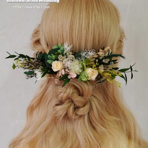 Boho Wedding Hair Comb: Dried Flowers & Preserved Rose Bridal Hair Decorations