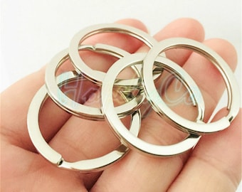 wholesale 100 Pieces Lot silver bronzegold Plated 28mm or 30mm stainless double Split key ring with chain