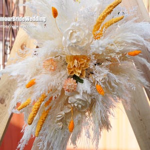 Arch arrangement,Preserved rose Pampas Dried Flower Arch Arrangement, Boho Wedding Decor, Wedding Backdrop