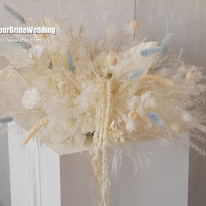 Arch arrangement,Preserved rose+Pampas Dried Flower Arch Arrangement, Boho Wedding Decor,Wedding Backdrop Dinner Table Flower Centrepiece