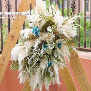 Pampas Arch arrangement,Preserved Pampas Table Flower, Dried Flower Boho Wedding Decor,Wedding Table Flower Centrepiece Artificial flower