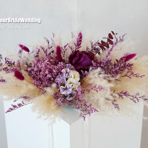 Purple Wedding Arrangement,Artificial Flower Decor,Preserved & Dried Flowers Table Centerpiece