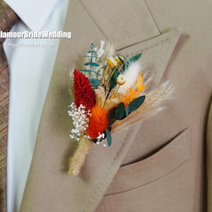 Bridegroom Best Man Boutonniere,Dried Flower Boutonniere,Wedding Boutonniere,multicolor Boutonniere,Wedding accessories,Boutonnières