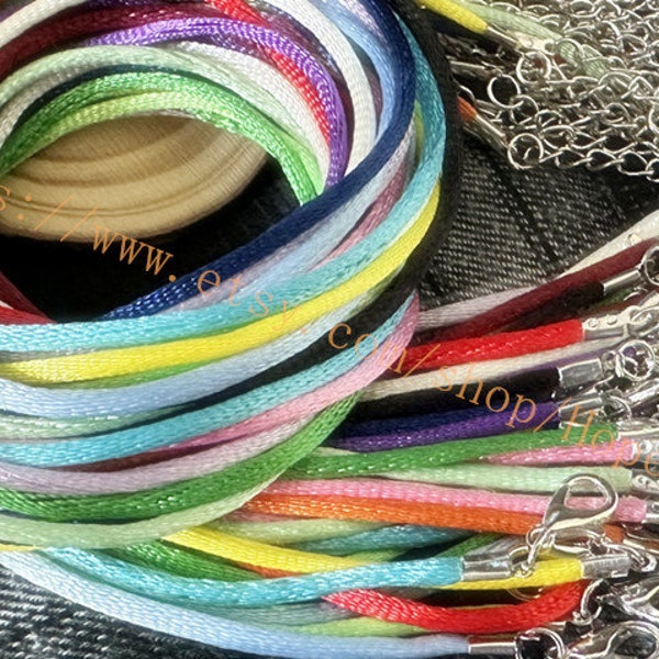 20 Mix colors 2.0mm Satin rat-tail necklace cords