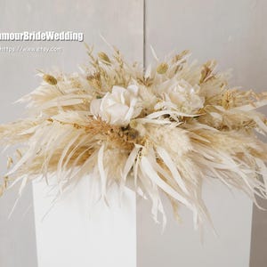 Pampas Table arrangement,Preserved Pampas Table Flower, Dried Flower Boho Wedding Decor,Wedding Table Flower Centrepiece Artificial flower
