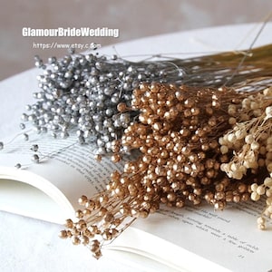 Preserved Natural Dried Flax Bunch: Boho Wedding Decor