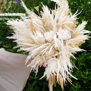 Eucalyptus leaf Rustic boho Wedding Bouquet,Artificial Flowers Home Wedding Decor,bridal bridesmaids bouquets,Pampas grass bouquet