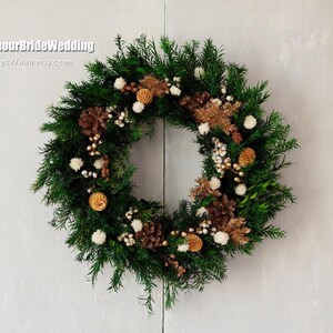 Dried Flower Wreath: Farmhouse Wedding Front Door Decor