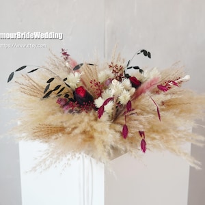 Preserved Flowers Table Arrangement,Boho Wedding Centerpiece Dried Pampasgrass