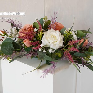 Silk Flower Arch Arrangement: Boho Wedding Table Centerpiece