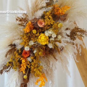 Pampas Arch arrangement,Preserved Pampas Table Flower, Dried Flower Boho Wedding Decor,Wedding Table Flower Centrepiece