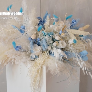 Arch arrangement,Preserved rose+Pampas Dried Flower Arch Arrangement, Boho Wedding Decor,Wedding Backdrop Dinner Table Flower Centrepiece