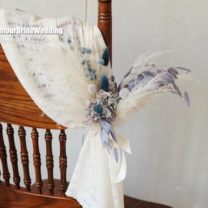 Rustic Wedding Chair Dried Flowers Decor: Preserved Rose Flower Aisle Decoration
