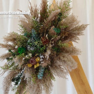 Pampas Arch arrangement,Preserved Pampas Table Flower, Dried Flower Boho Wedding Decor,Wedding Table Flower Centrepiece