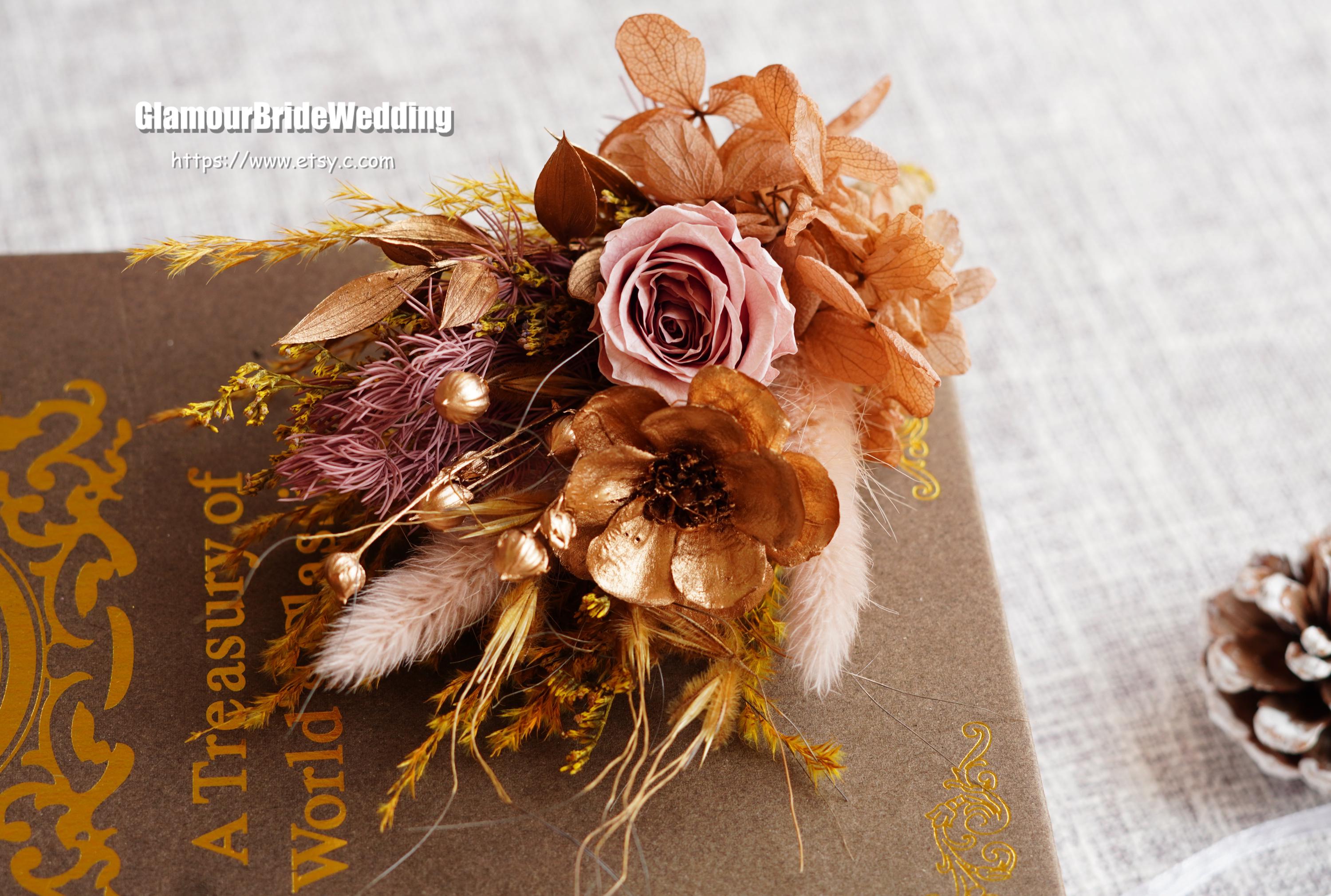 Rustic Dried Flower Boutonniere,boho Wedding Groom Accessory Corsage ...