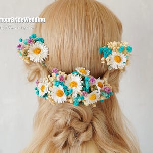 Boho Wedding Hair Comb: Dried Flower Bridal Hair Accessories