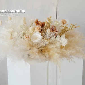 Table arrangement,Preserved Pampas Table Flower, Dried Flower Boho Wedding Decor,Wedding Table Flower Centrepiece