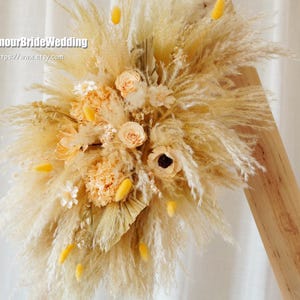 Arch arrangement,Preserved rose Pampas Dried Flower Arch Arrangement, Boho Wedding Decor, Wedding Backdrop,Table Flower Centrepiece