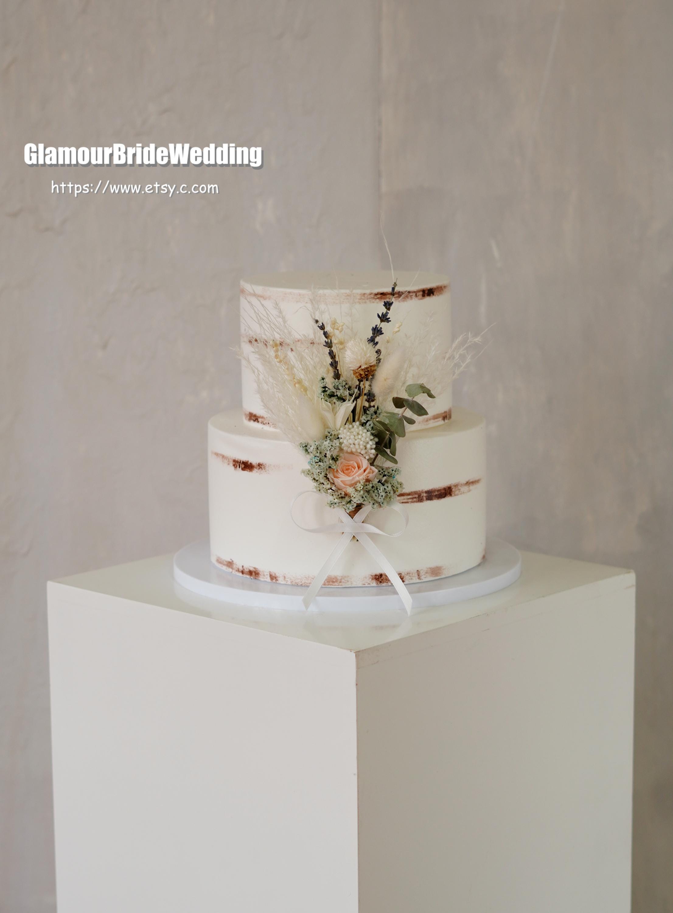 Wnvivi Topper Per Torta Con Fiori Artificiali Di Seta - 3 Pezzi - Decorazione Nuziale Elegante E Personalizzabile - 3