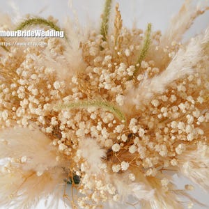 Table arrangement,Preserved babysbreath Pampas Table Flower, Dried Flower Boho Wedding Decor,Wedding Table Flower Centrepiece