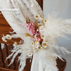 Rustic Wedding Chair Flower Decor: Preserved Floral Aisle Decoration