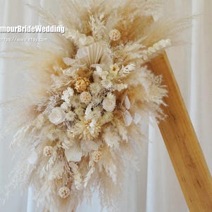 Arch arrangement,Preserved rose Pampas Dried Flower Arch Arrangement, Boho Wedding Decor, Wedding Backdrop,Table Flower Centrepiece