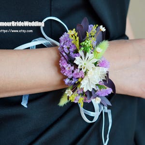 Dried Flower Corsage,Corsage,Wedding Corsage,Bridal Bridesmaid Corsage,Country Wedding Corsage,Flowers Bracelet